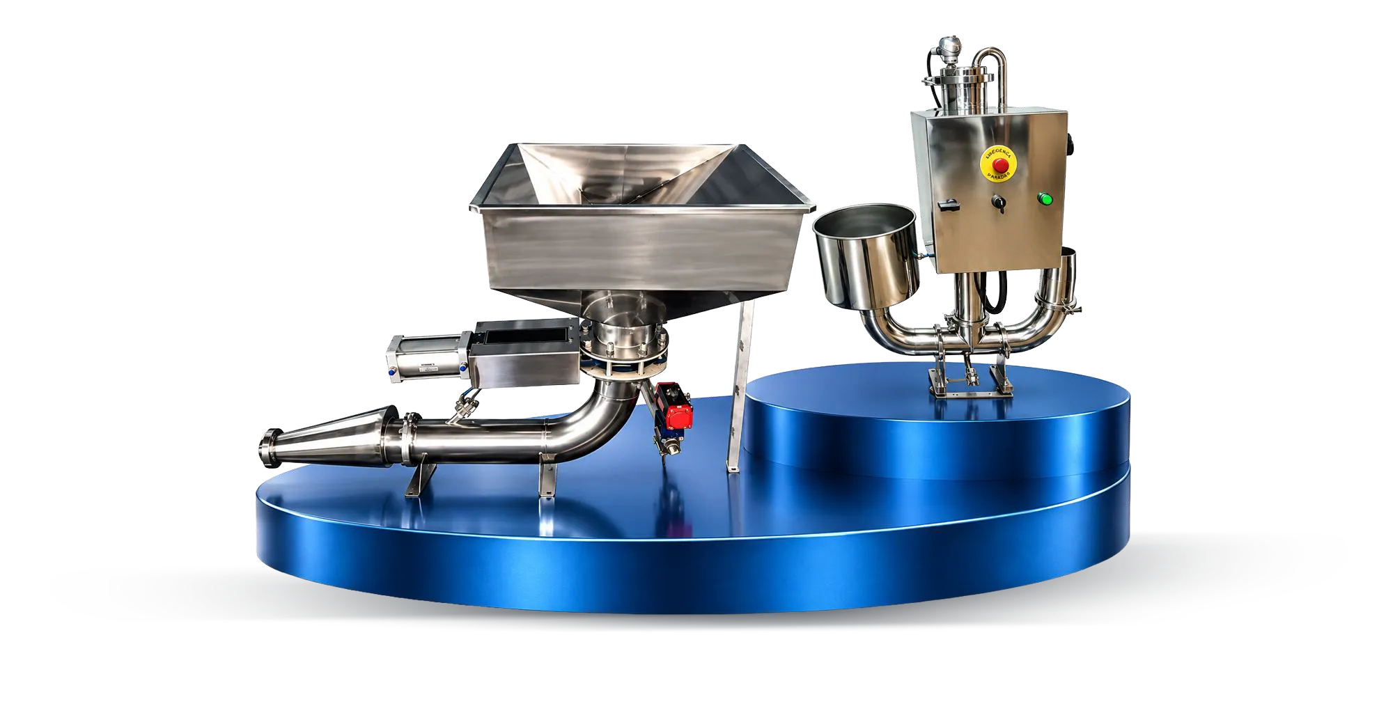 Bomba de miúdos e bomba pneumática para transporte, em aço inox
